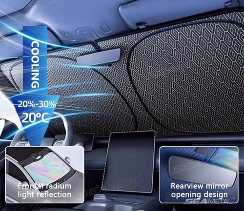Layer foldable car sun shade - car,